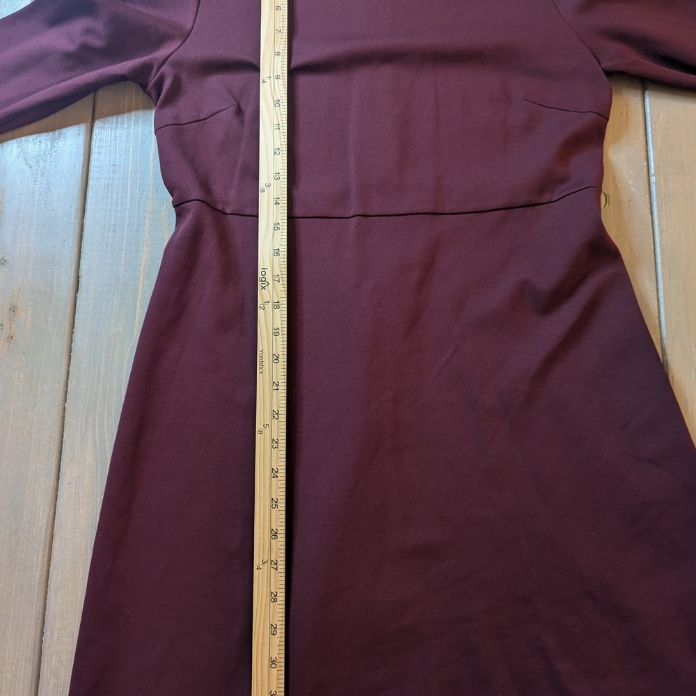 McQ Alexander McQueen Burgundy Bell Sleeve A-Line Dress XL - Picture 10 of 15
